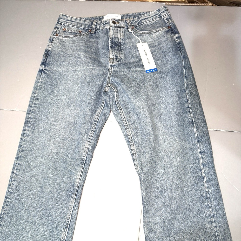 Samsoe Samsoe Jeans Mens 32 34 (33x34) Eddie Button Fly Blue Moon New
